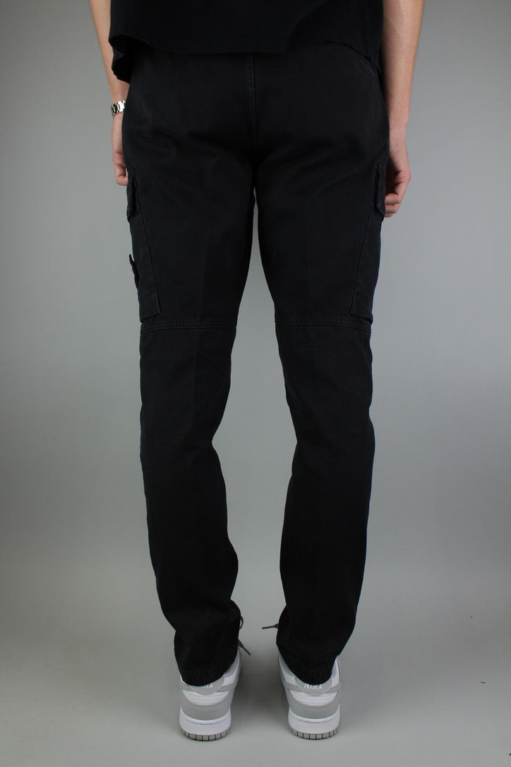 Stone Island Logo-Patch Tapered Trousers 'Black'