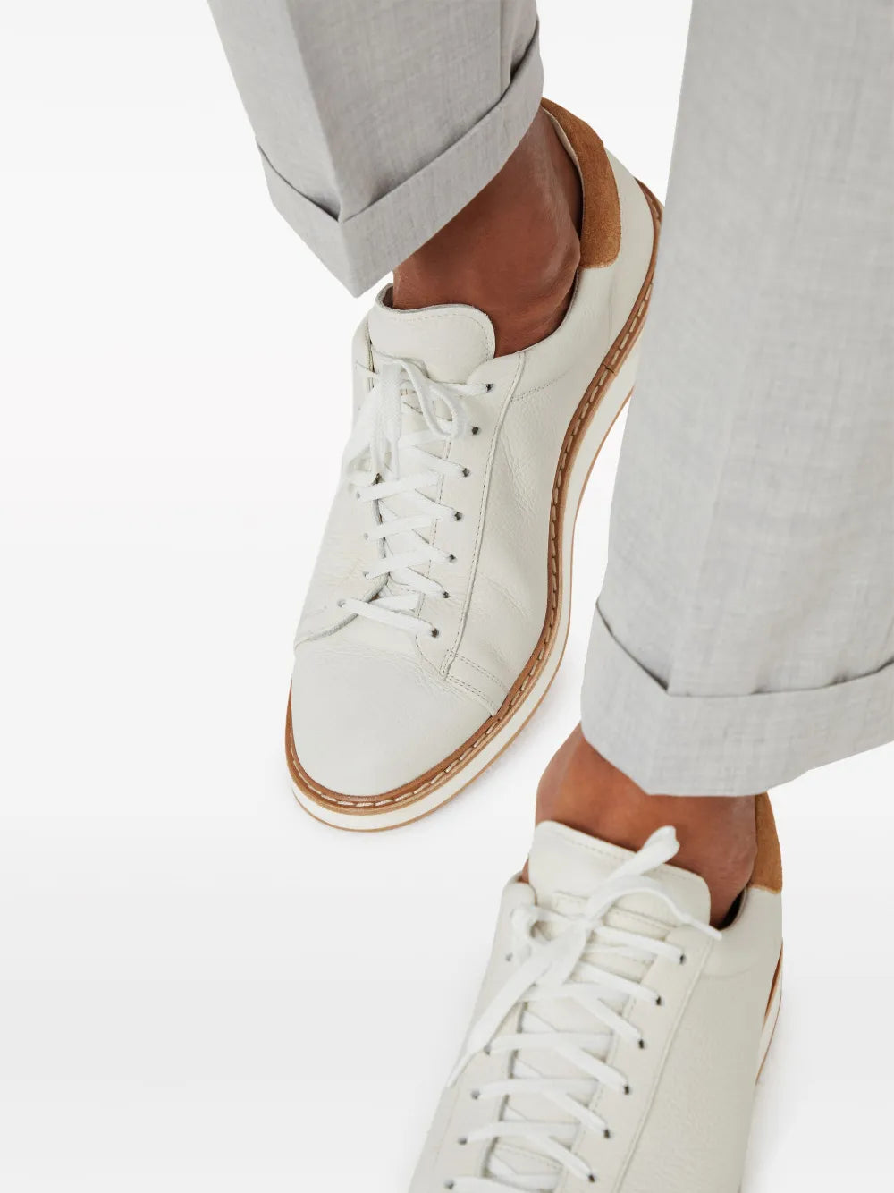 Brunello Cucinelli Contrast-Trimmed Low-Top Sneakers