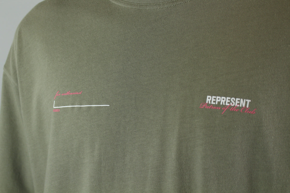 Represent Patron Of The Club Tee 'Olive' - Size M (ARCHIVE)