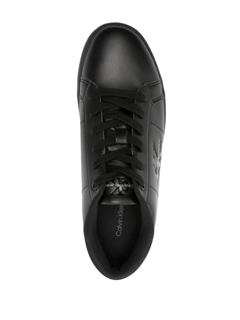 Calvin Klein Jeans Debossed-Logo Leather Sneakers