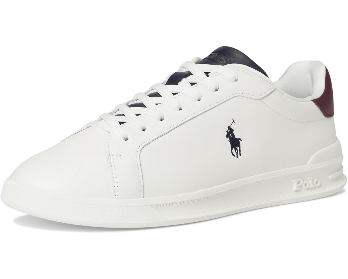 Men's Polo Ralph Lauren Heritage Court II Nappa Leather Sneakers Off-White/Navy/Wine