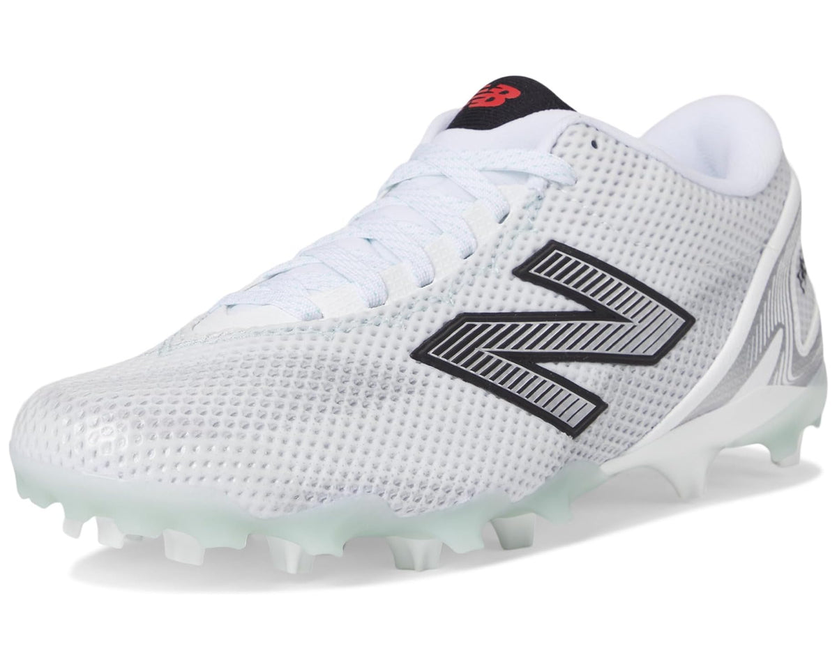 Men's New Balance FreezeLX V5 Low Lacrosse Cleats White/Black/Silver Metallic