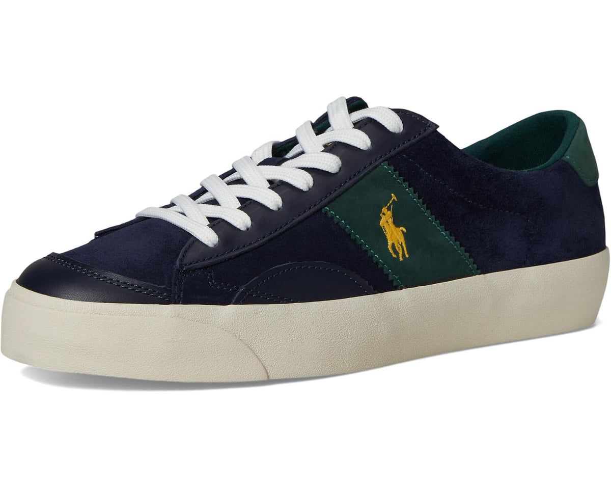 Men's Polo Ralph Lauren Suede Leather-Sayer Sport-Sneakers-Low Top Lace Navy/Forest