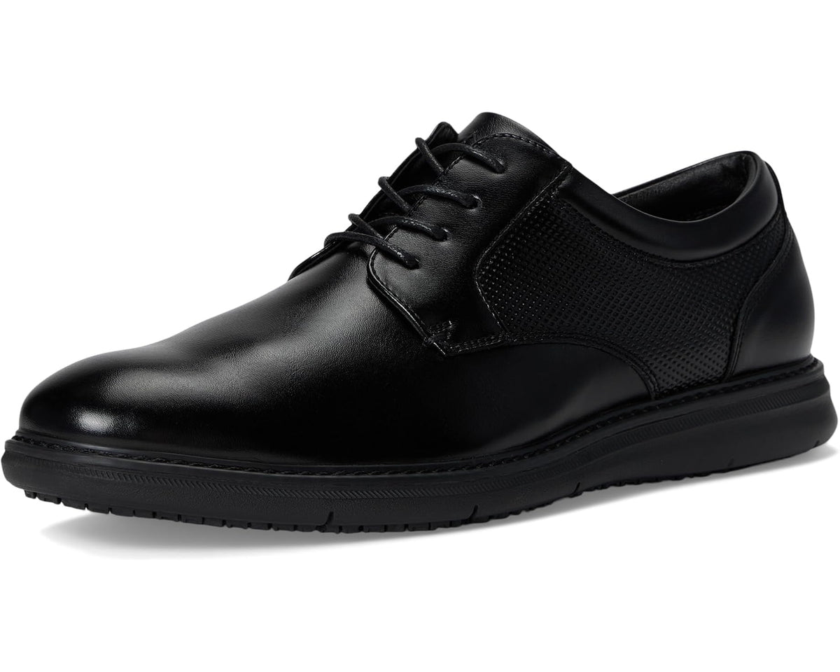 Men's Nunn Bush Chase Slip Resistant Work Plain Toe Oxford for Restaurant, Food Service & Hospitality Black