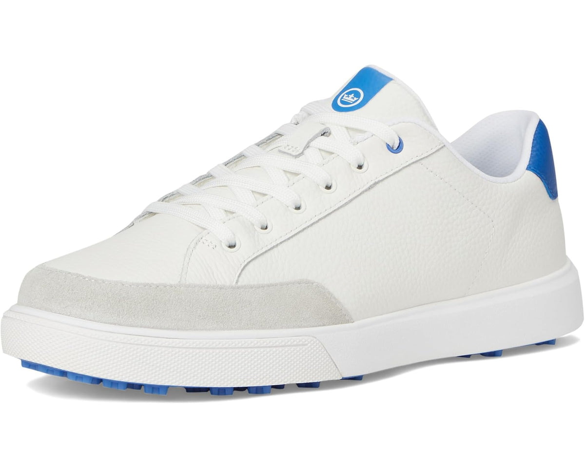 Men's Peter Millar Drift Leather Hybrid Course Shoes White/Mako Blue