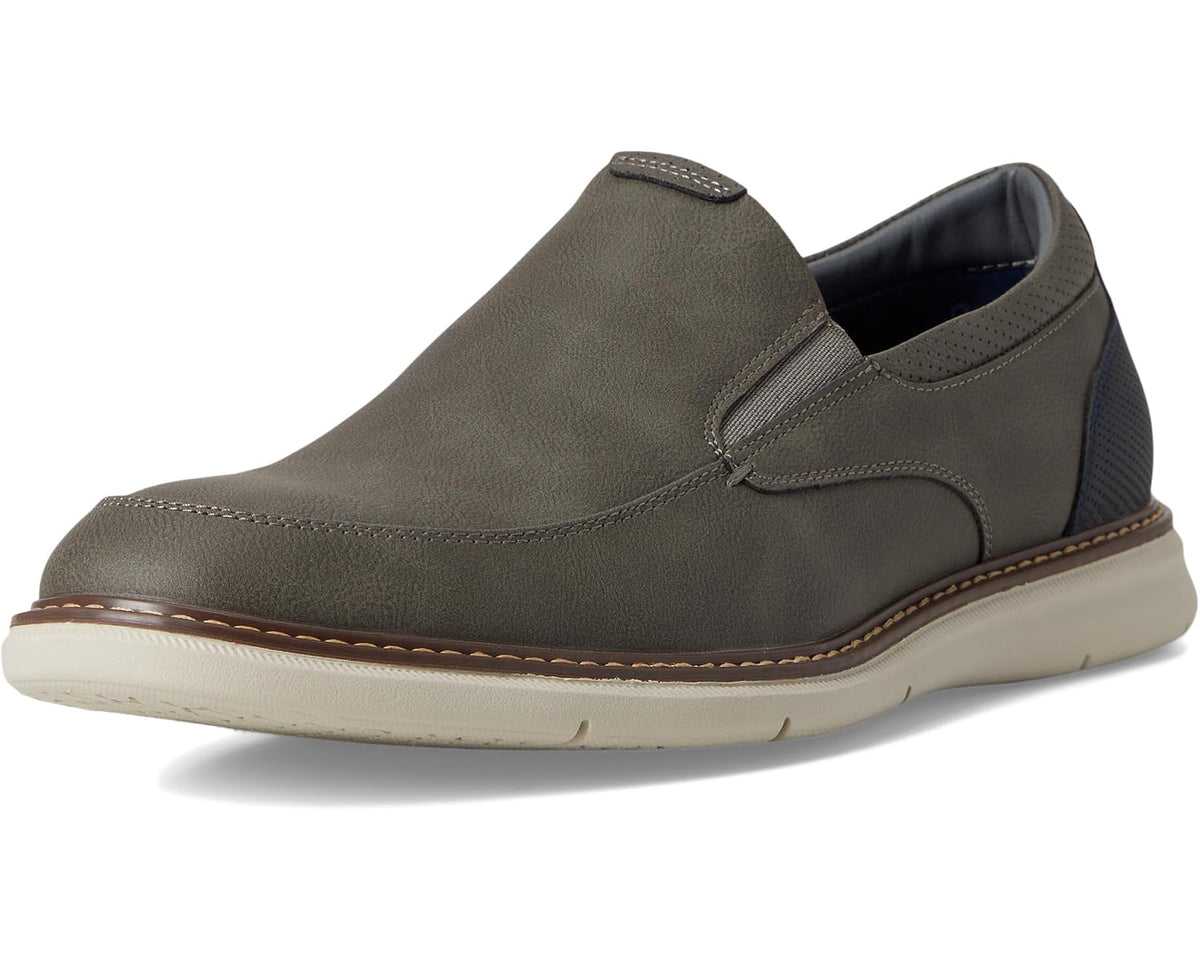 Men's Nunn Bush Chase Moccasin Toe Slip-On Lightweight Contemporary Loafer Gray