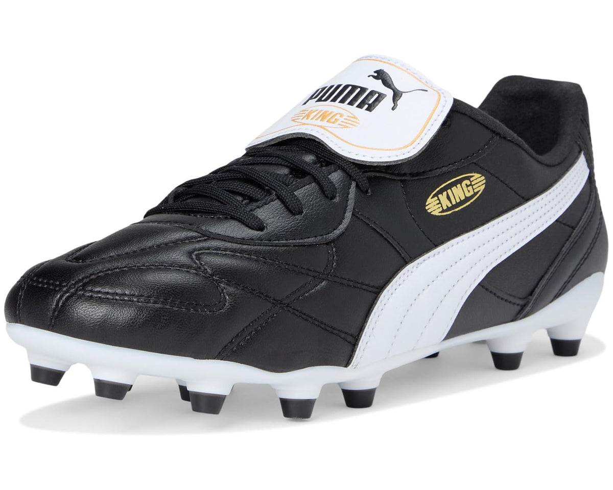 Men's PUMA King Top Firm, Artificial Ground Soccer Cleats Black/White/Gold