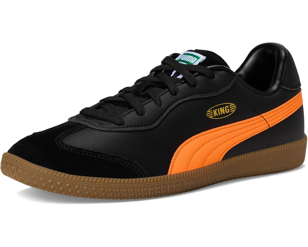 Men's PUMA King 21 Indoor Trainer Soccer Shoes Black/Heat Fire