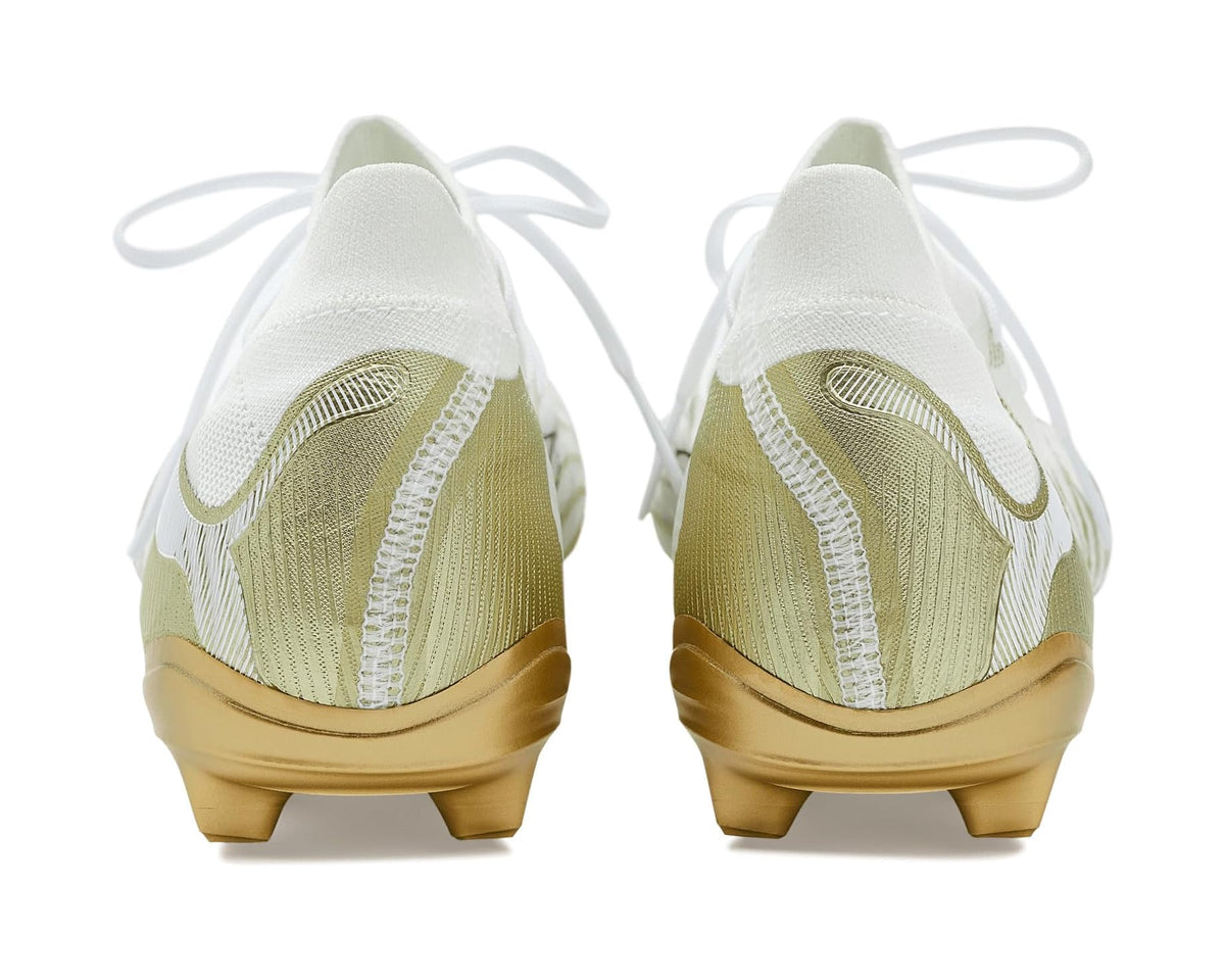 Men's PUMA Future 9 Match Firm, Artificial Ground Soccer Cleats White/Metallic Gold/Black