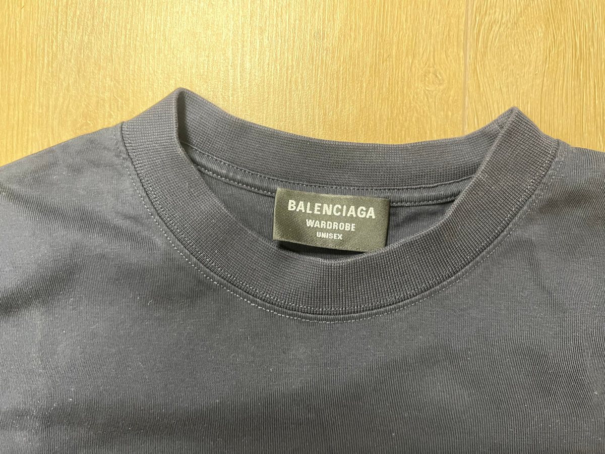 Balenciaga Logo Cotton T-Shirt 'Navy' - XS (ARCHIVE)