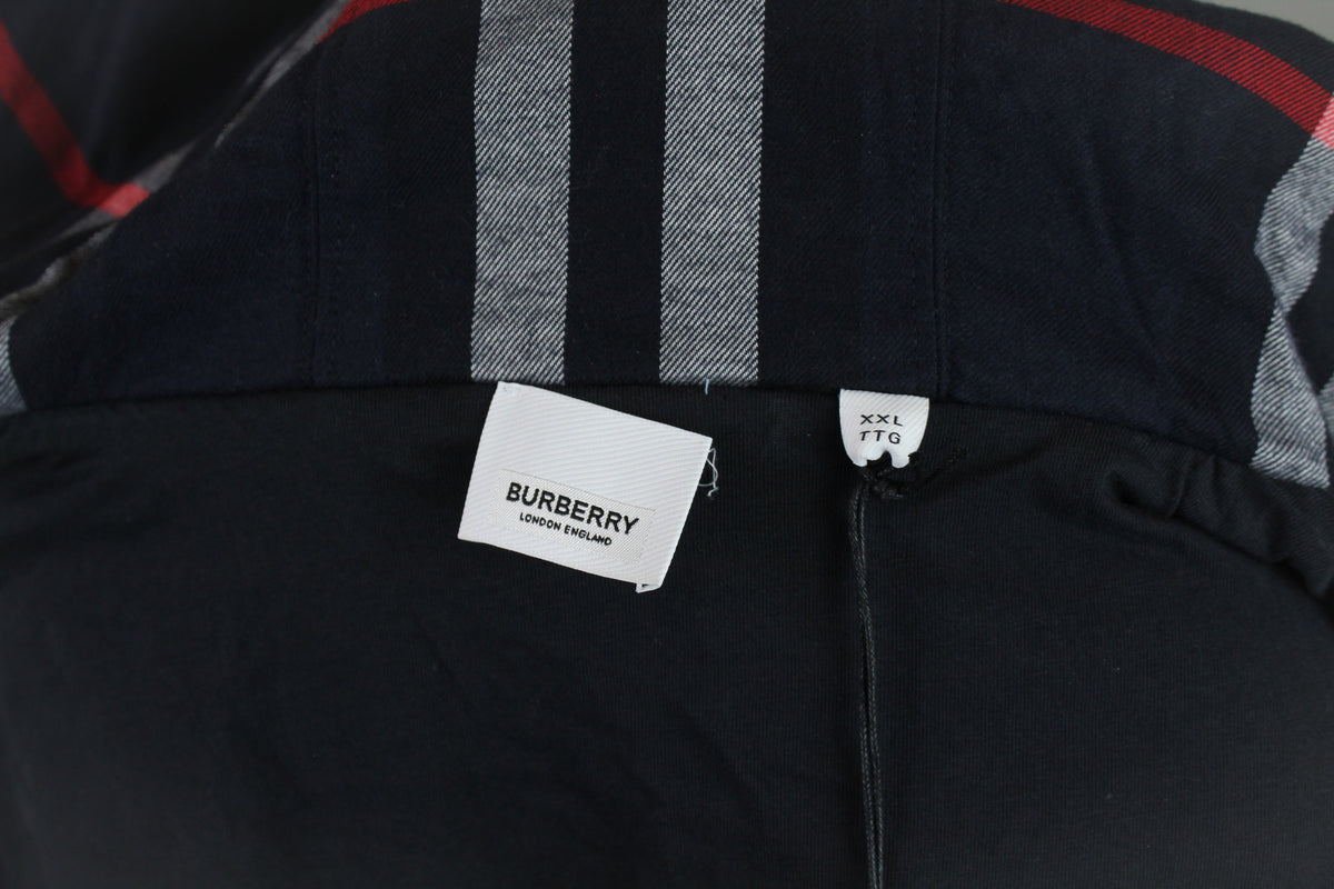Burberry Letter Graphic Cotton Blend Zip Hoodie 'Navy' - Size XXL (ARCHIVE)