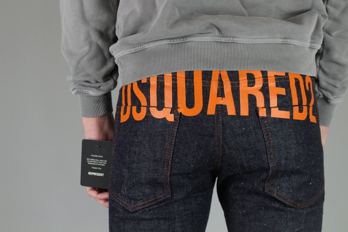 Dsquared2 Cool Guy Back Logo Extra Slim Jeans 'Blue/Orange' - Size 46 (ARCHIVE)