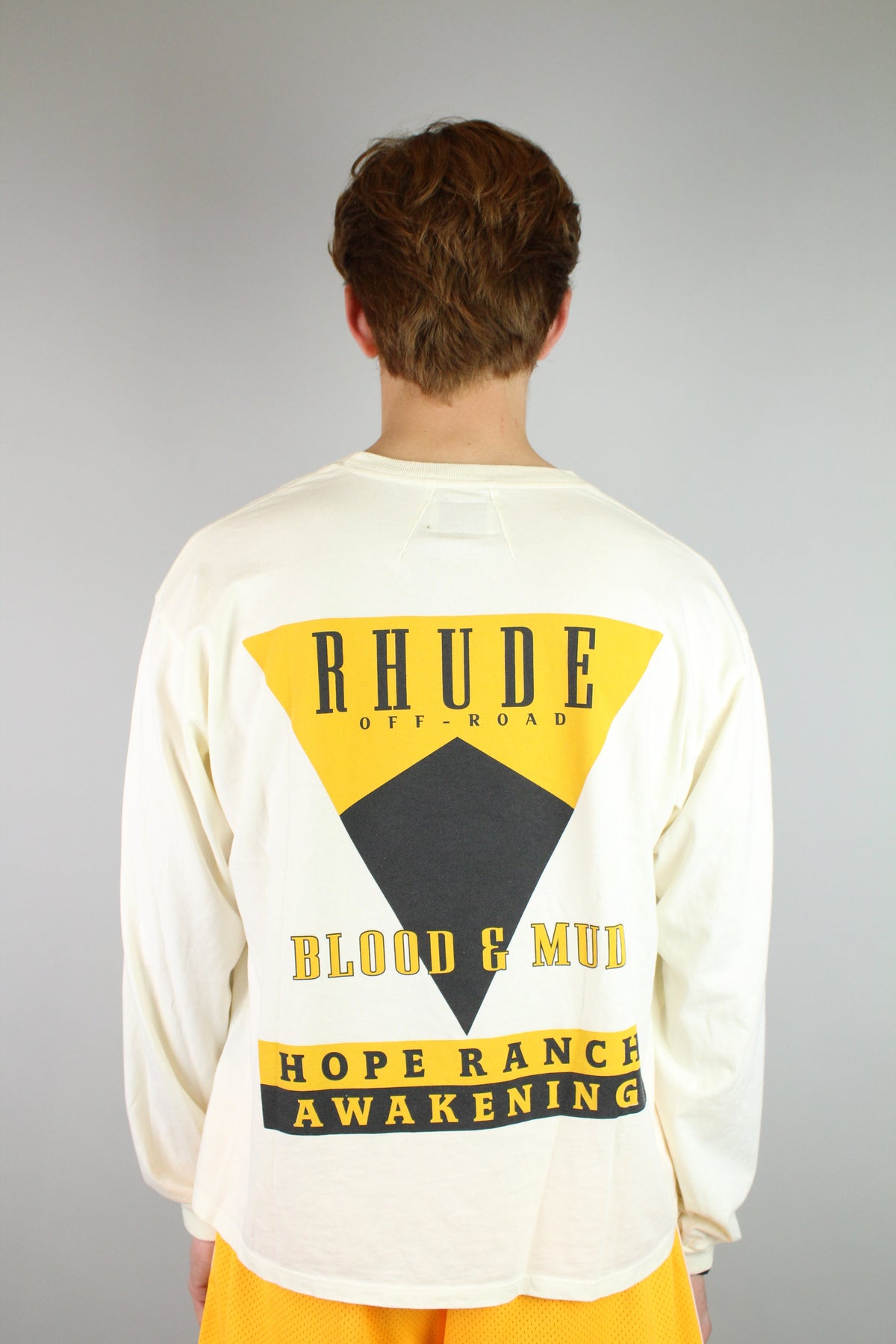 Rhude Blood And Mud Long Sleeve Tee 'White'