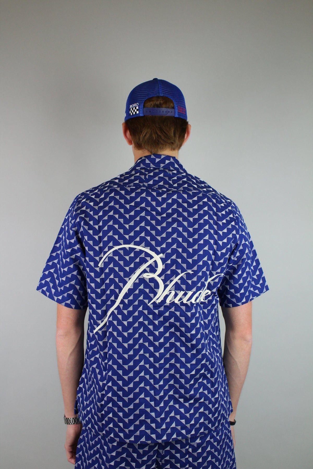 Rhude Logo Beachfront Shirt 'Navy'