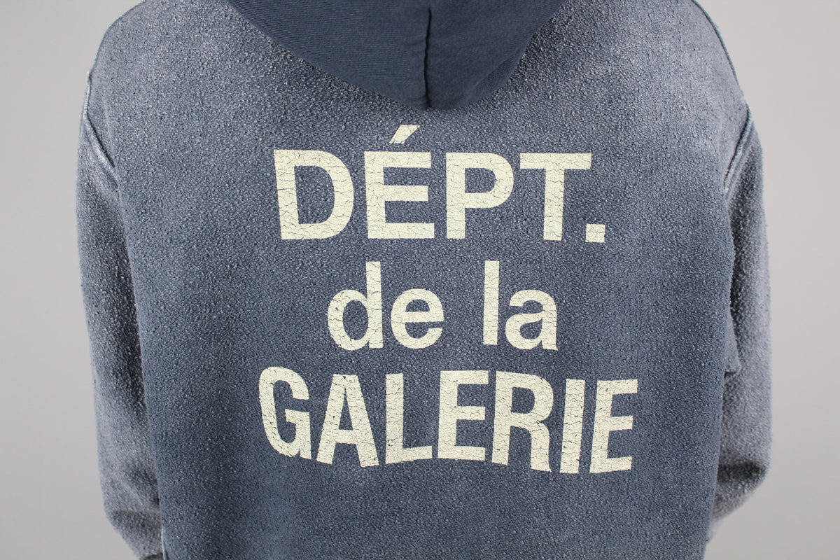 Gallery Dept. Distressed Reversible Hooded Sweatshirt 'Blue'