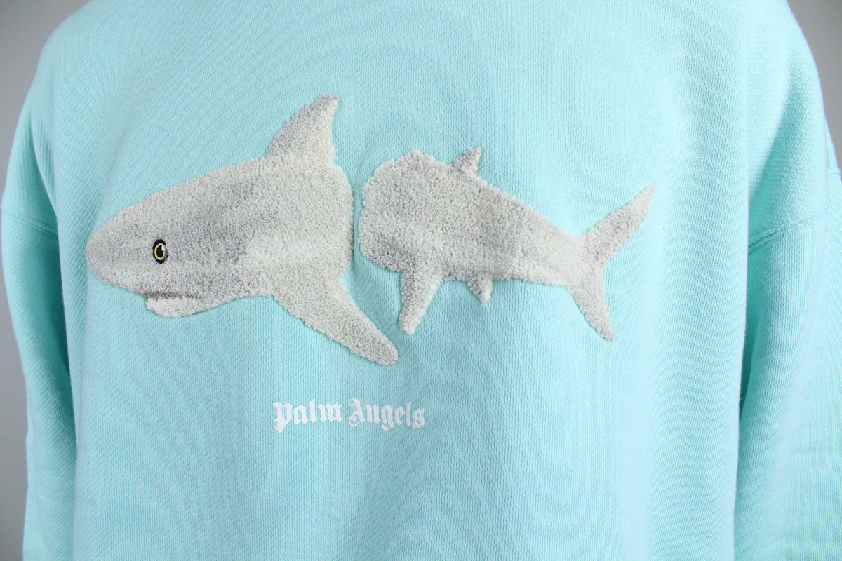 Palm Angels White Shark Sweater 'Blue'