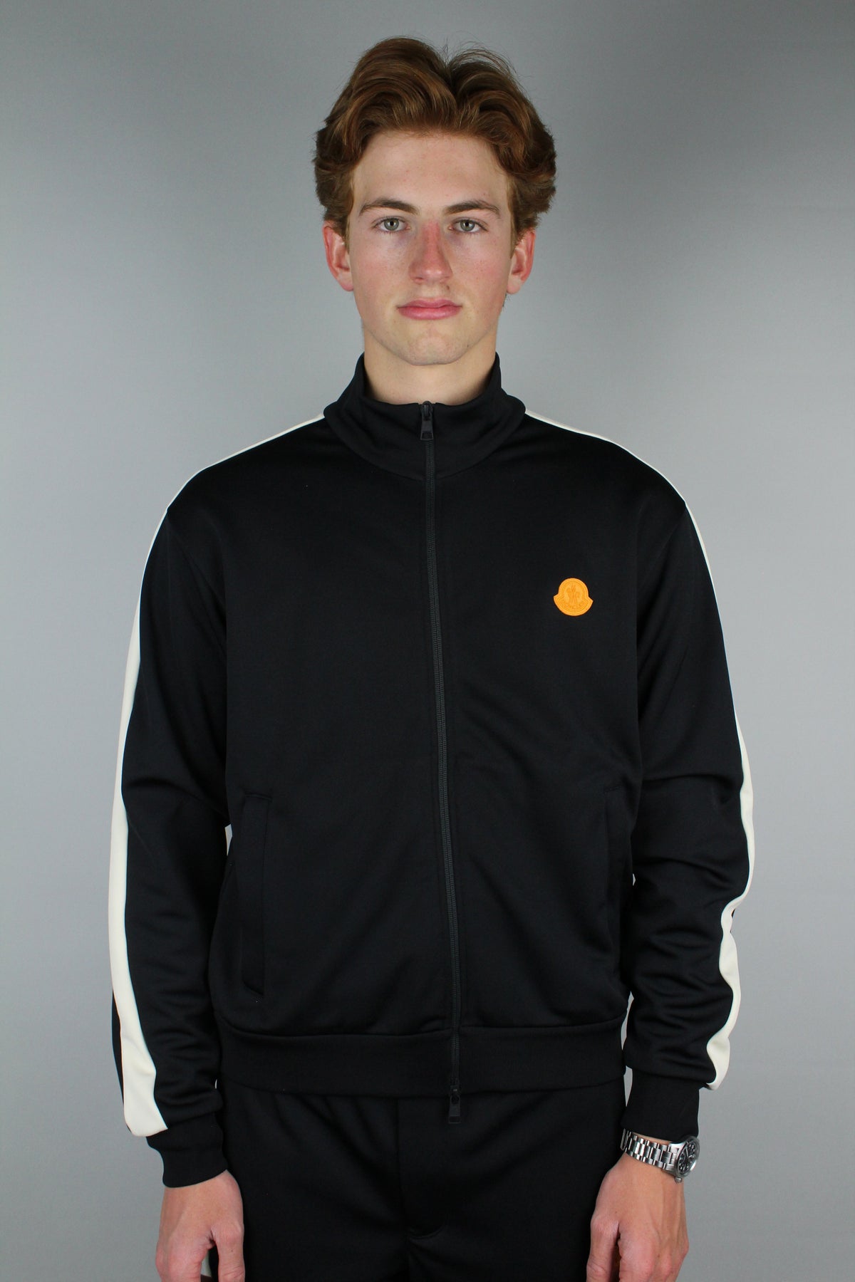Moncler Zip Up Cardigan (Black)