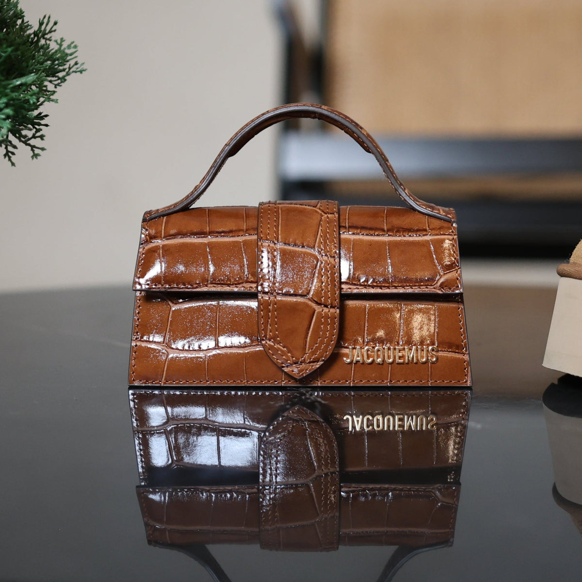 Jacquemus Le Bambino 'Crocodile Brown'