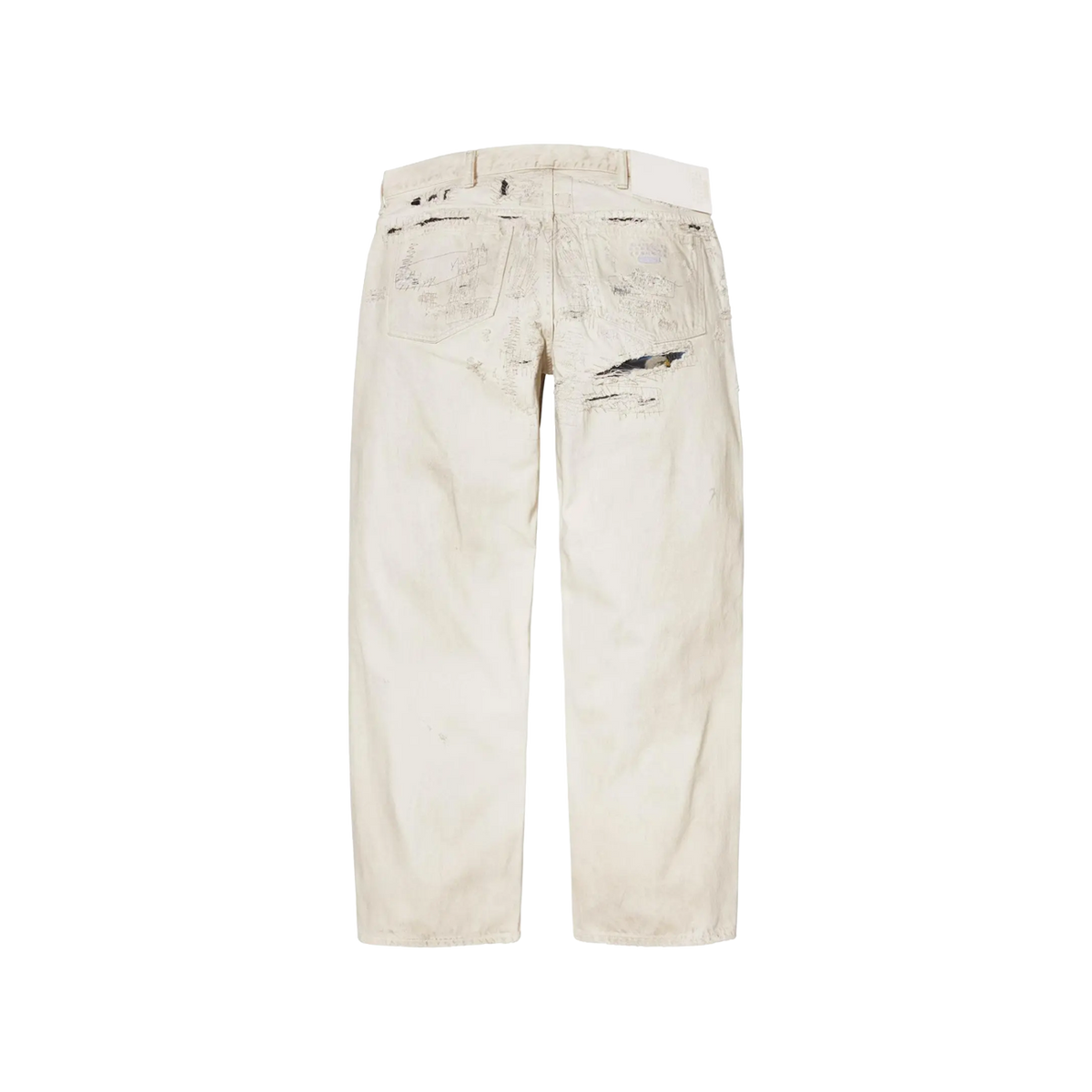 Supreme x MM6 Maison Margiela Distressed Loose Fit Selvedge Jean 'White'