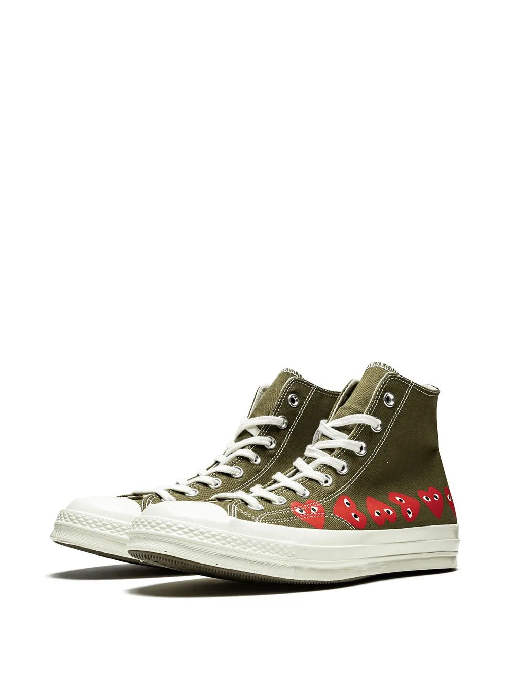 Converse X Comme Des Gar ns Play Chuck 70 Hi Multi Hearts Green Sneakers