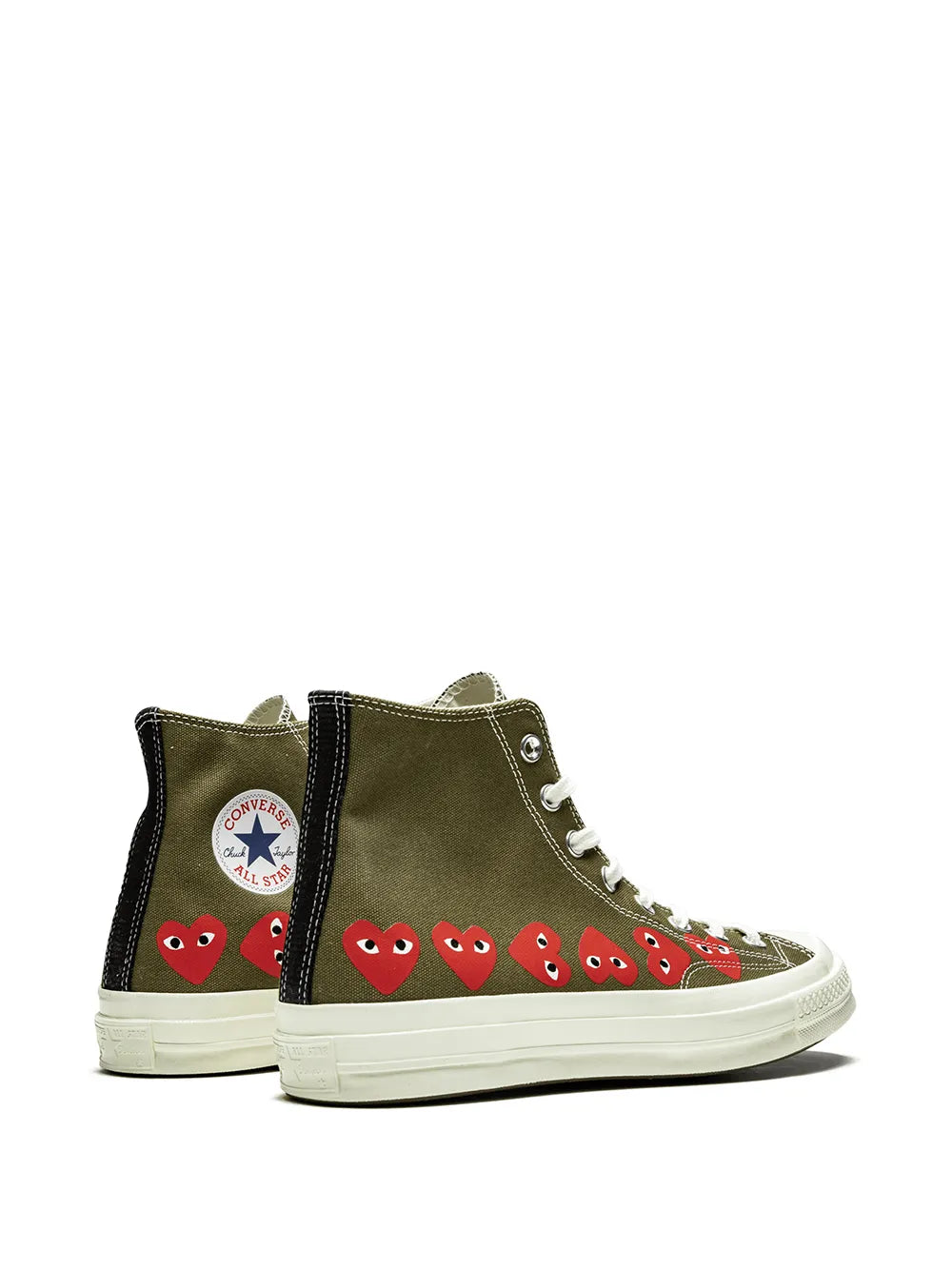 Converse X Comme Des Gar ns Play Chuck 70 Hi Multi Hearts Green Sneakers