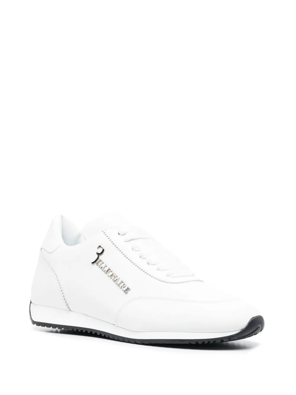 Billionaire Logo-Plaque Leather Sneakers