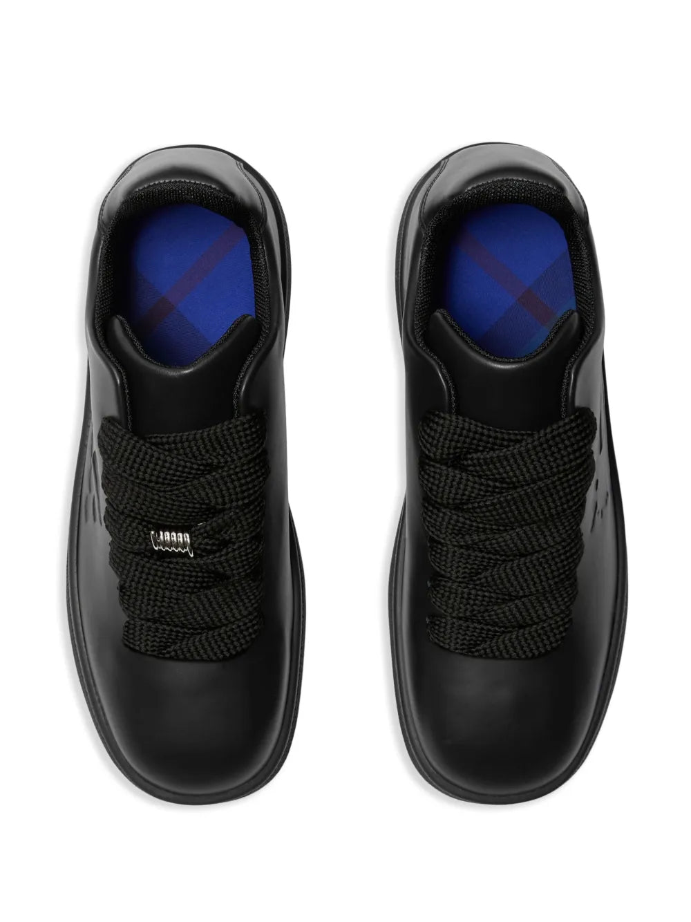 Burberry Box Logo-Embossed Leather Sneakers