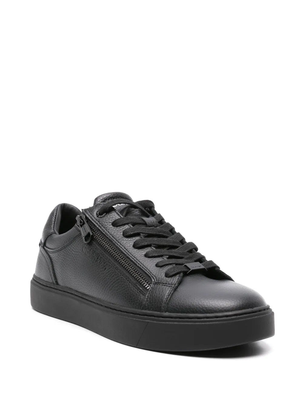 Calvin Klein Logo-Debossed Leather Sneakers