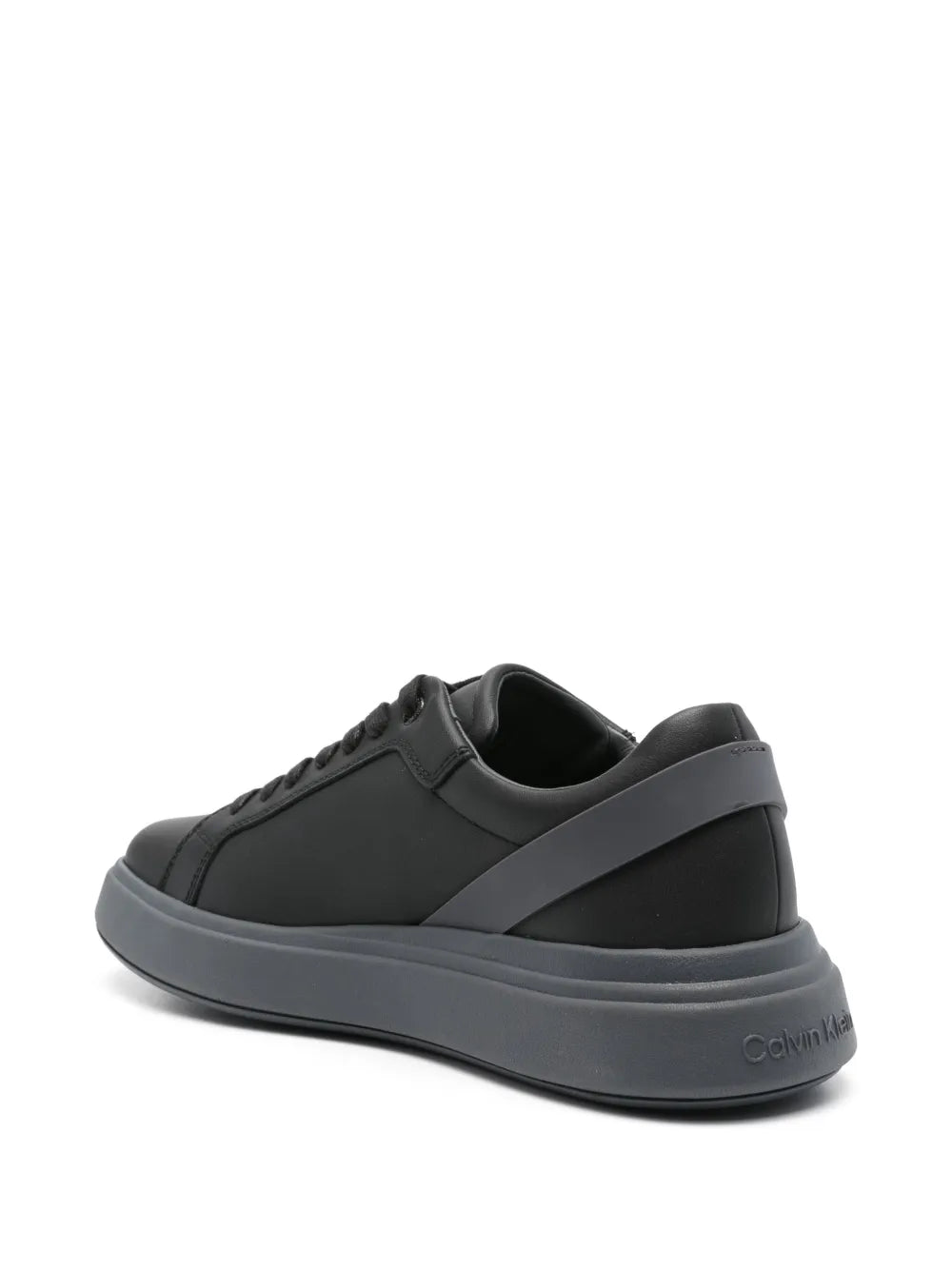 Calvin Klein Logo-Plaque Leather Sneakers