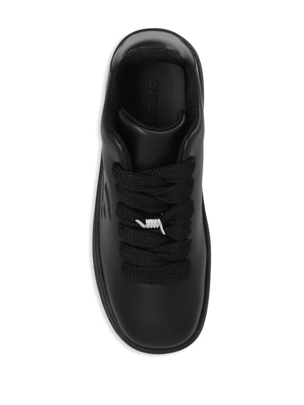 Burberry Twisted Metal Detail Leather Sneakers