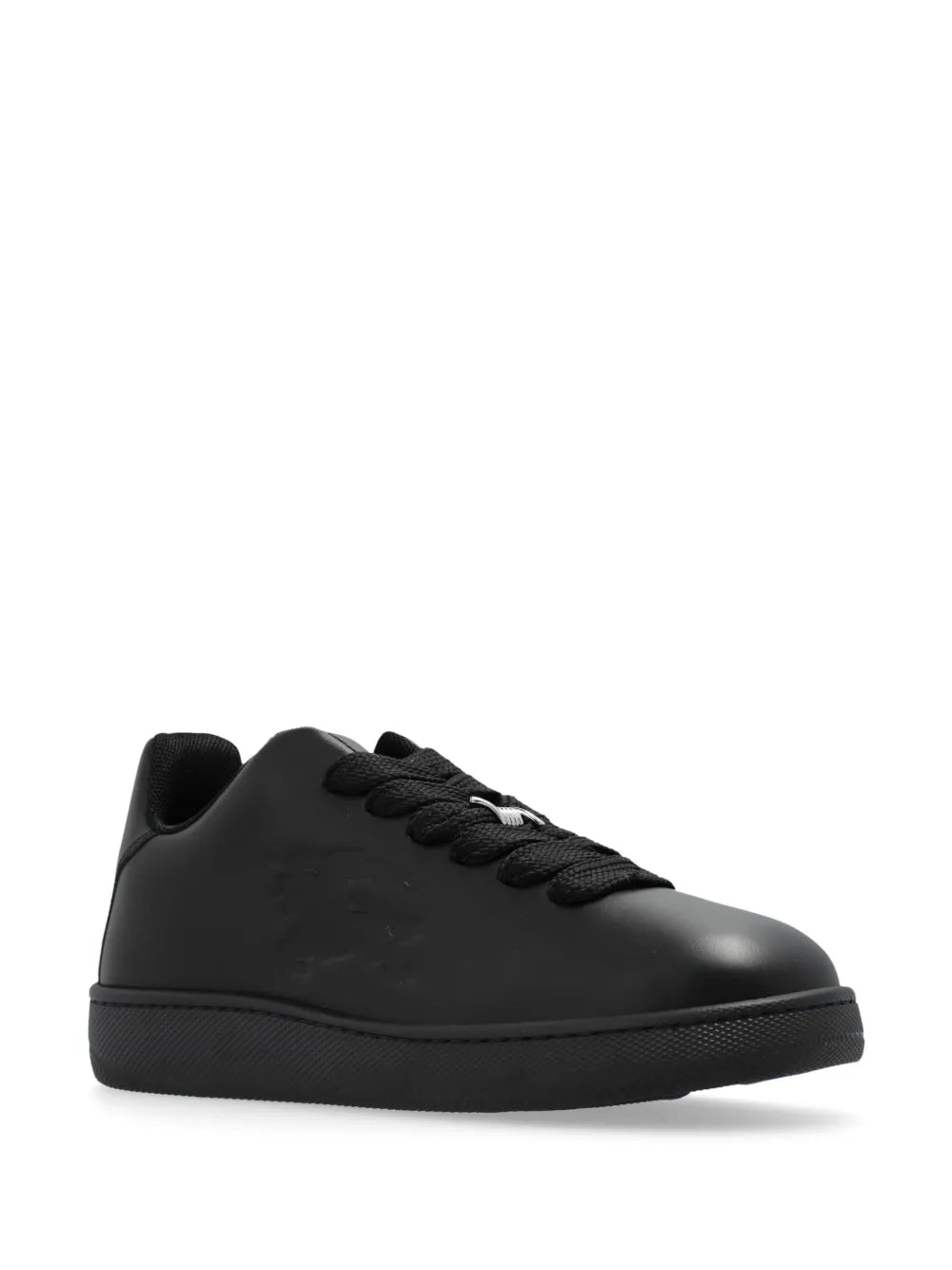 Burberry Twisted Metal Detail Leather Sneakers