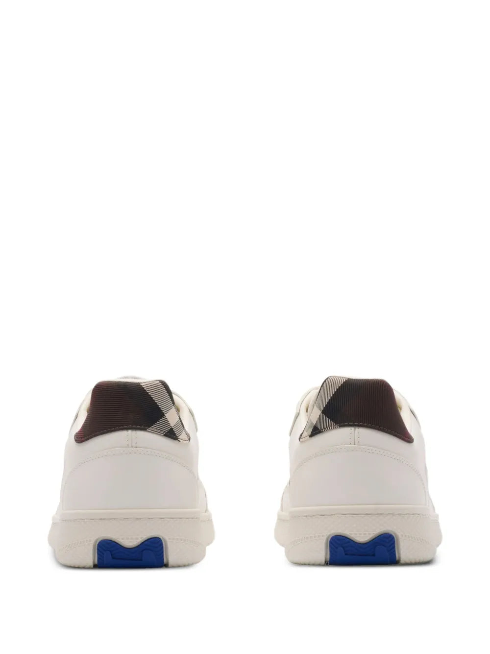 Burberry Terrace Check-Panel Leather Sneakers