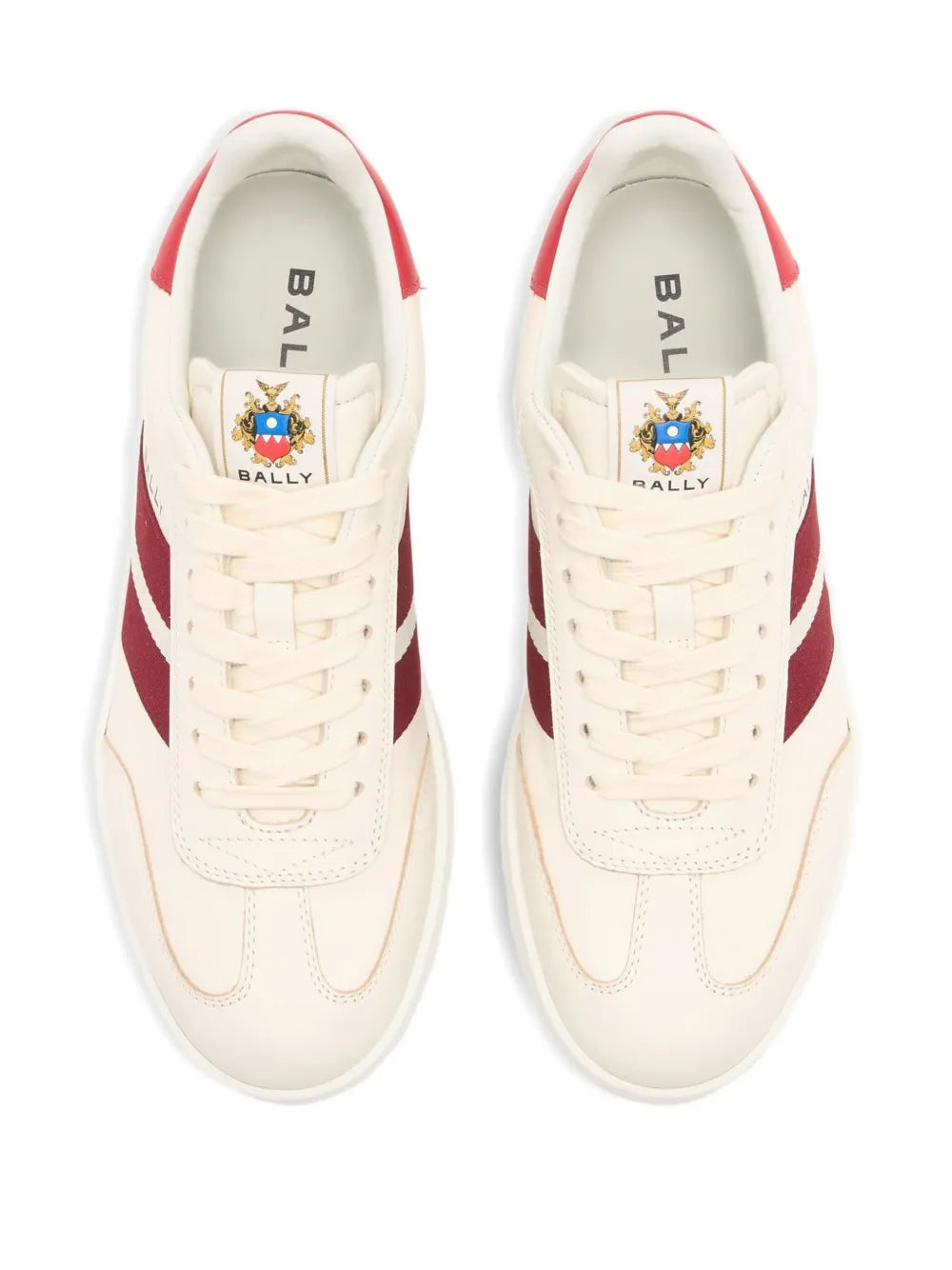 Bally Retro Crest Striped Leather Sneakers