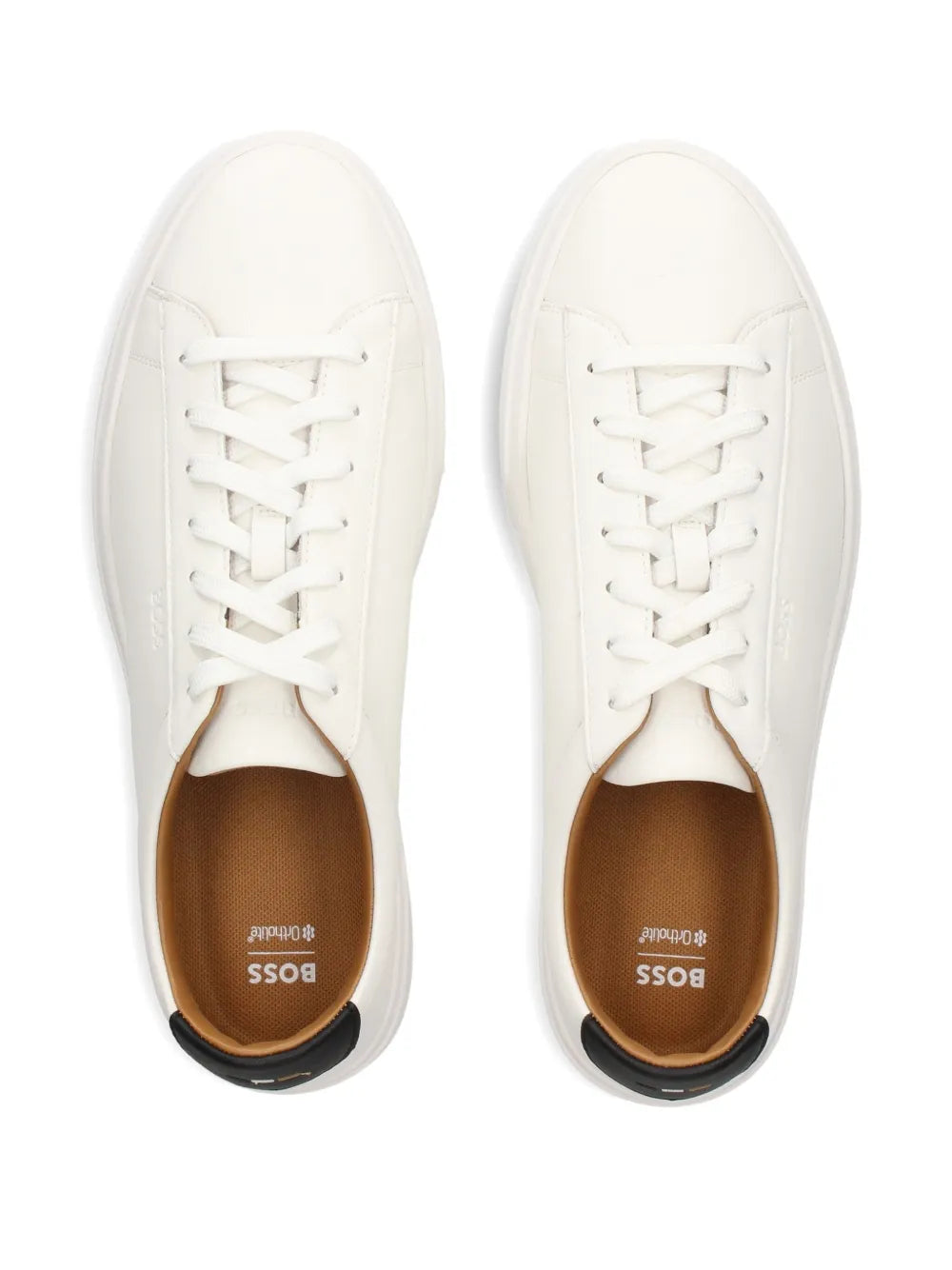 Boss Embossed-Logo Leather Sneakers