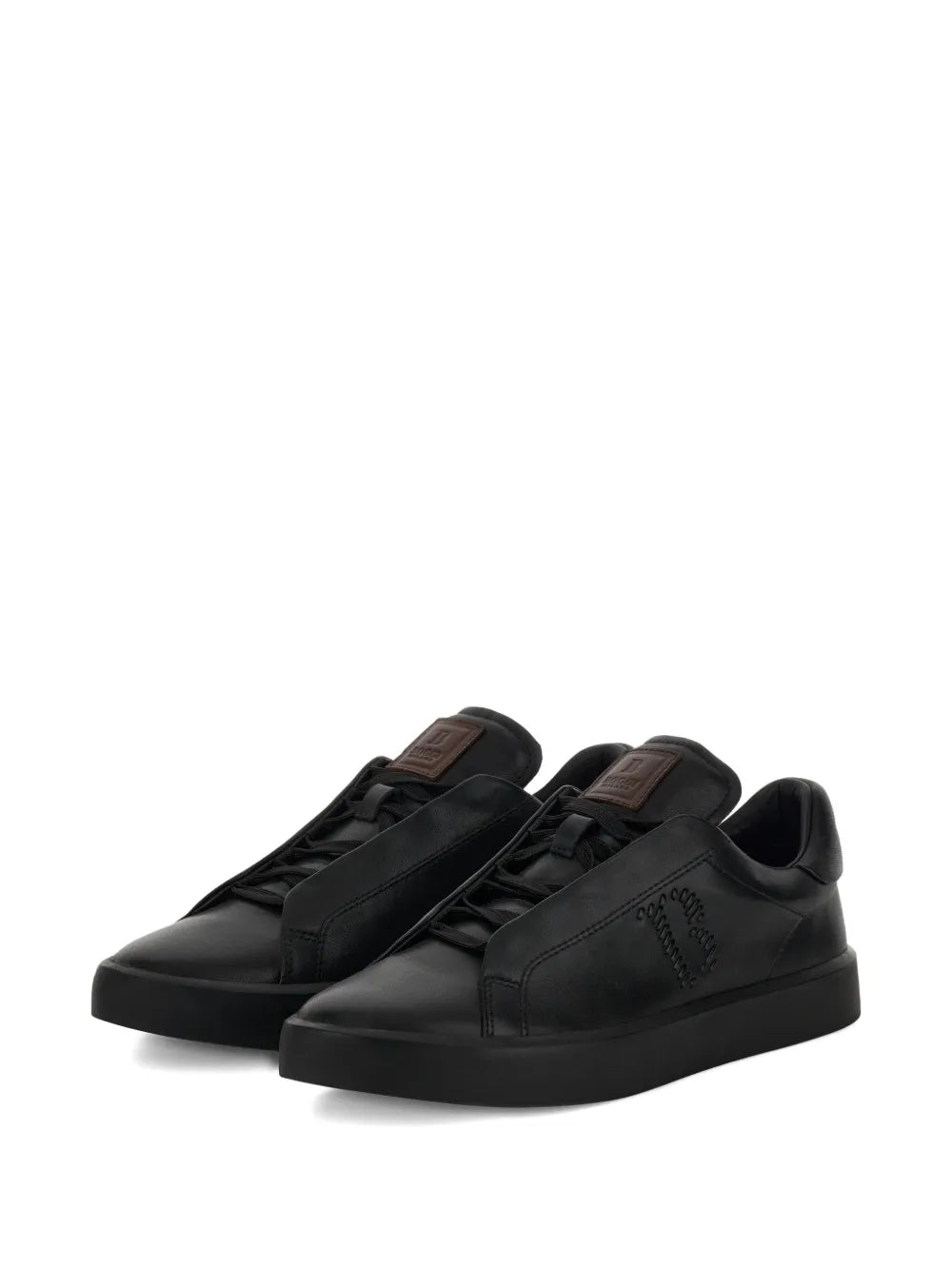 Boggi Milano Embroidered Logo Leather Sneakers