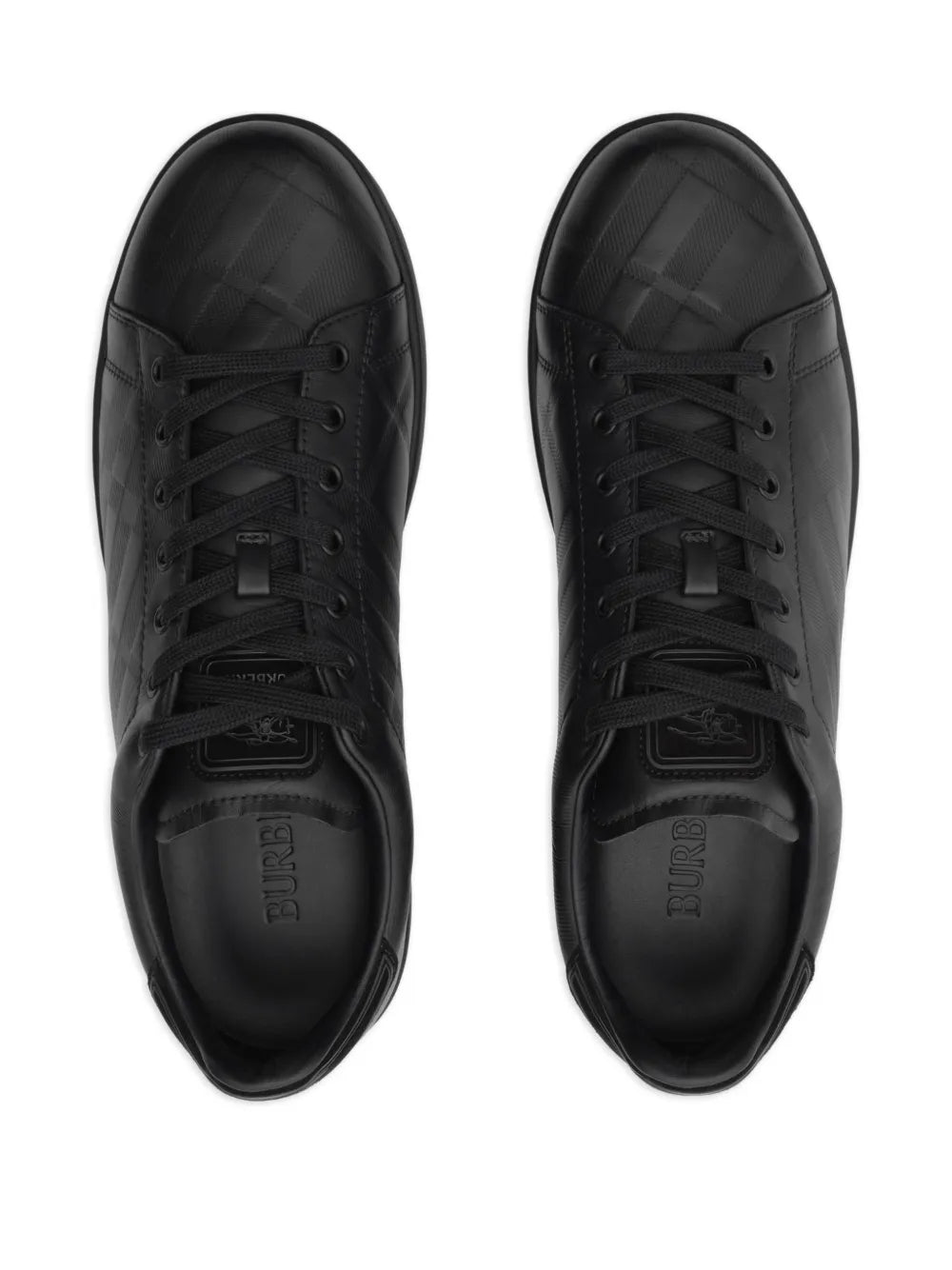 Burberry Embossed-Check Leather Sneakers
