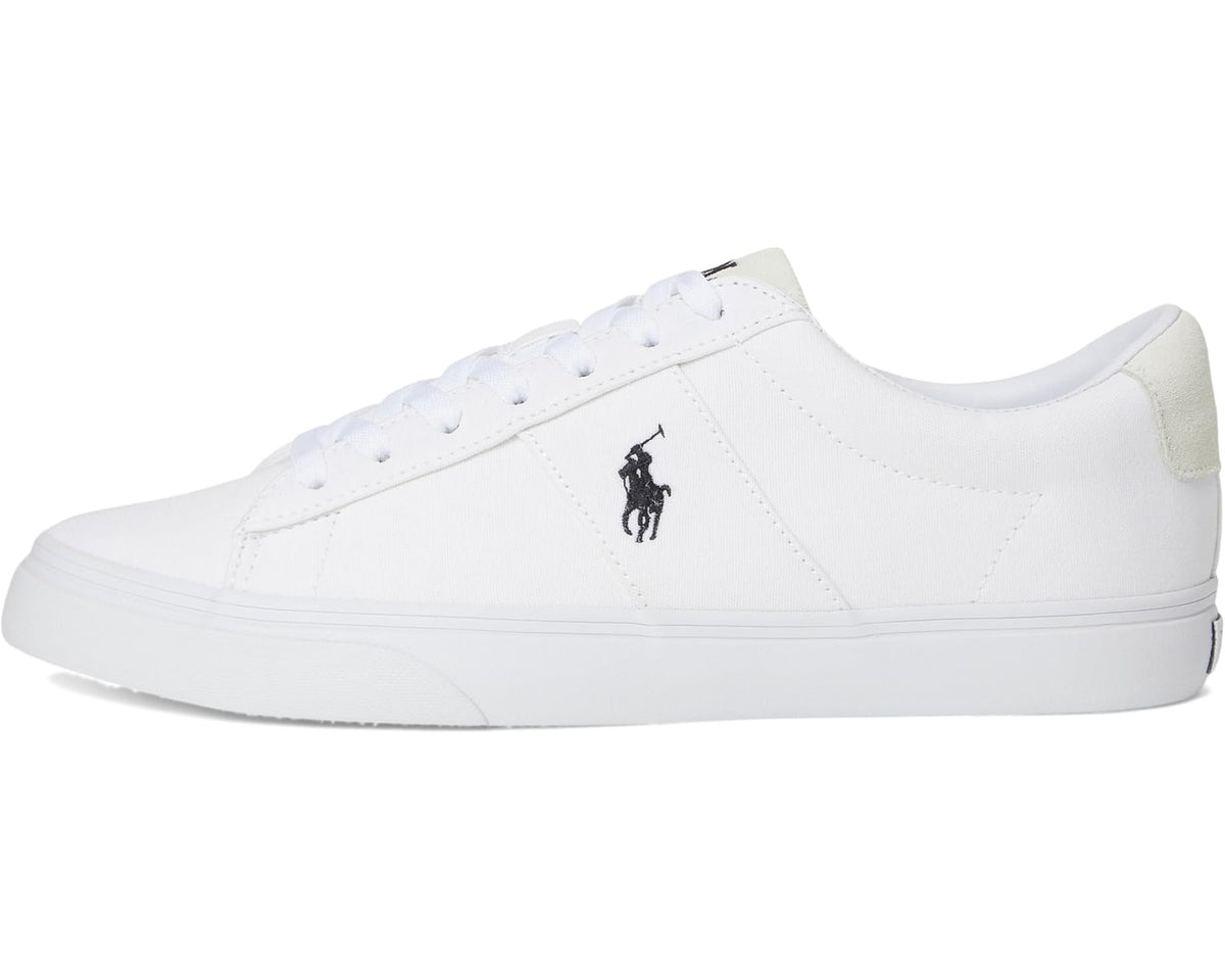 Men's Polo Ralph Lauren Sayer Canvas Low-Top Sneakers White/Black