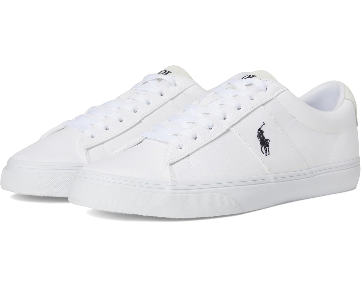 Men's Polo Ralph Lauren Sayer Canvas Low-Top Sneakers White/Black