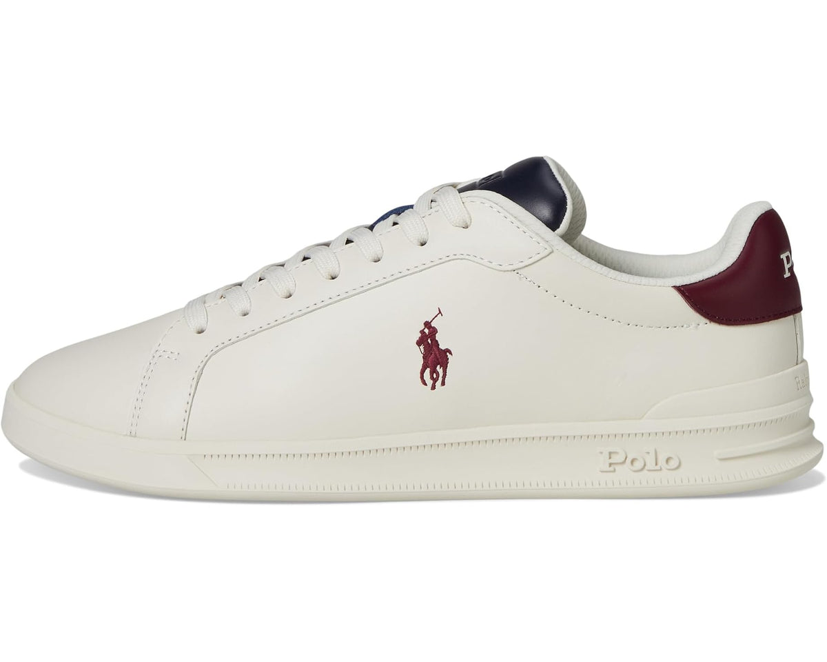 Men's Polo Ralph Lauren Heritage Court II Leather Sneakers White/Navy/Wine