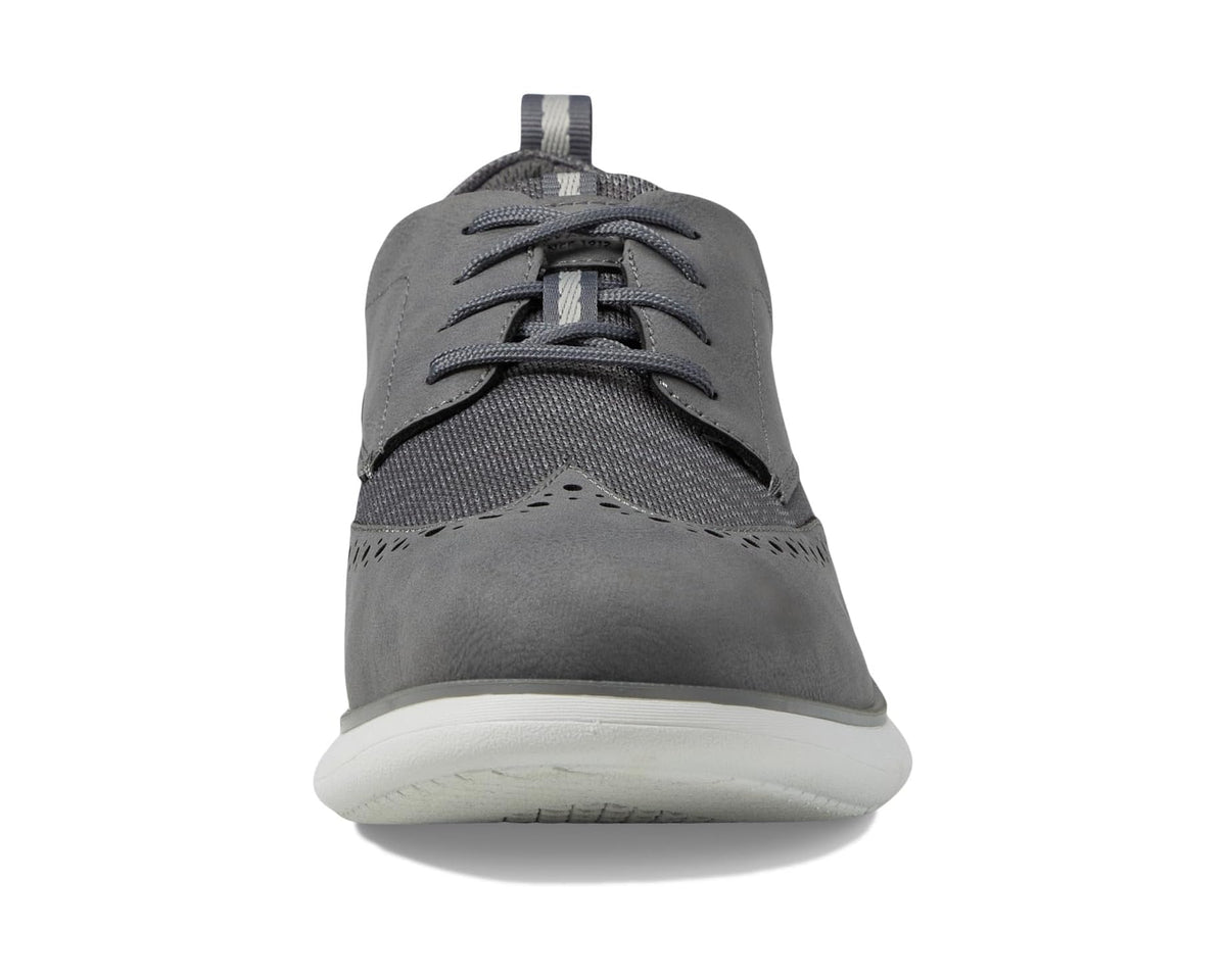 Men's Nunn Bush Stance Knit Wing Tip Oxford Lightweight Lace-Up Gray