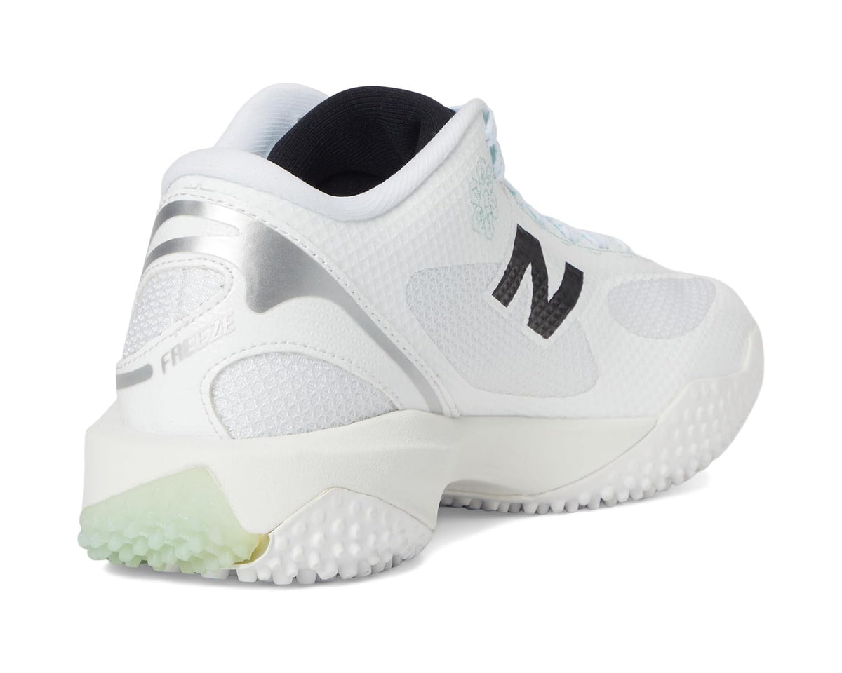 Men's New Balance FreezeLX V5 Turf Low Lacrosse Cleats White/Black/Silver Metallic