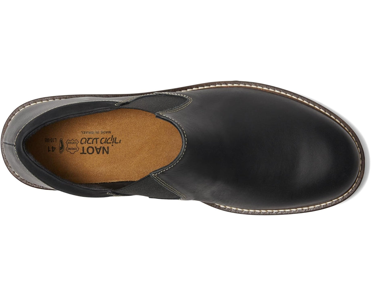 Men's Naot Director Black Raven Leather/Black Velvet Nubuck