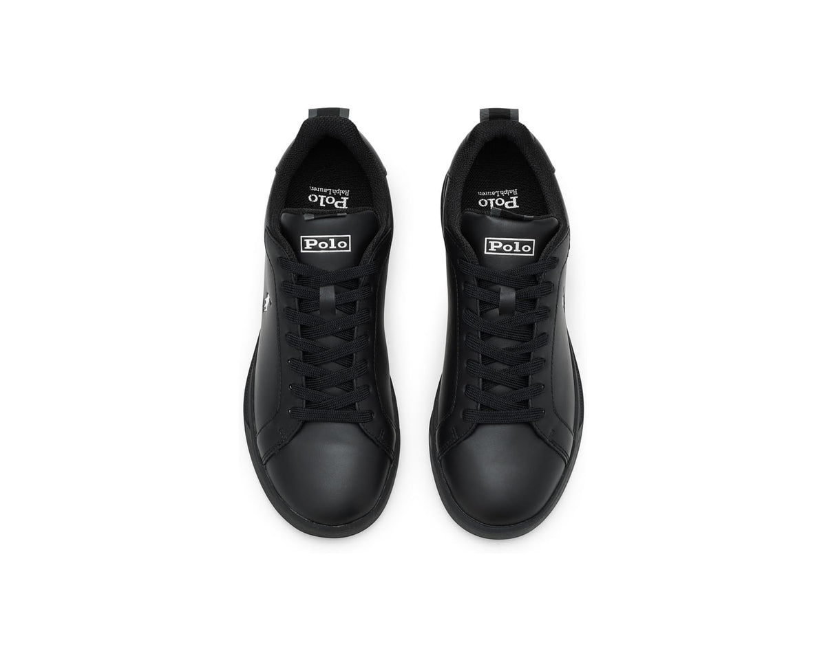 Men's Polo Ralph Lauren Heritage Court II Leather Sneaker Black/Silver