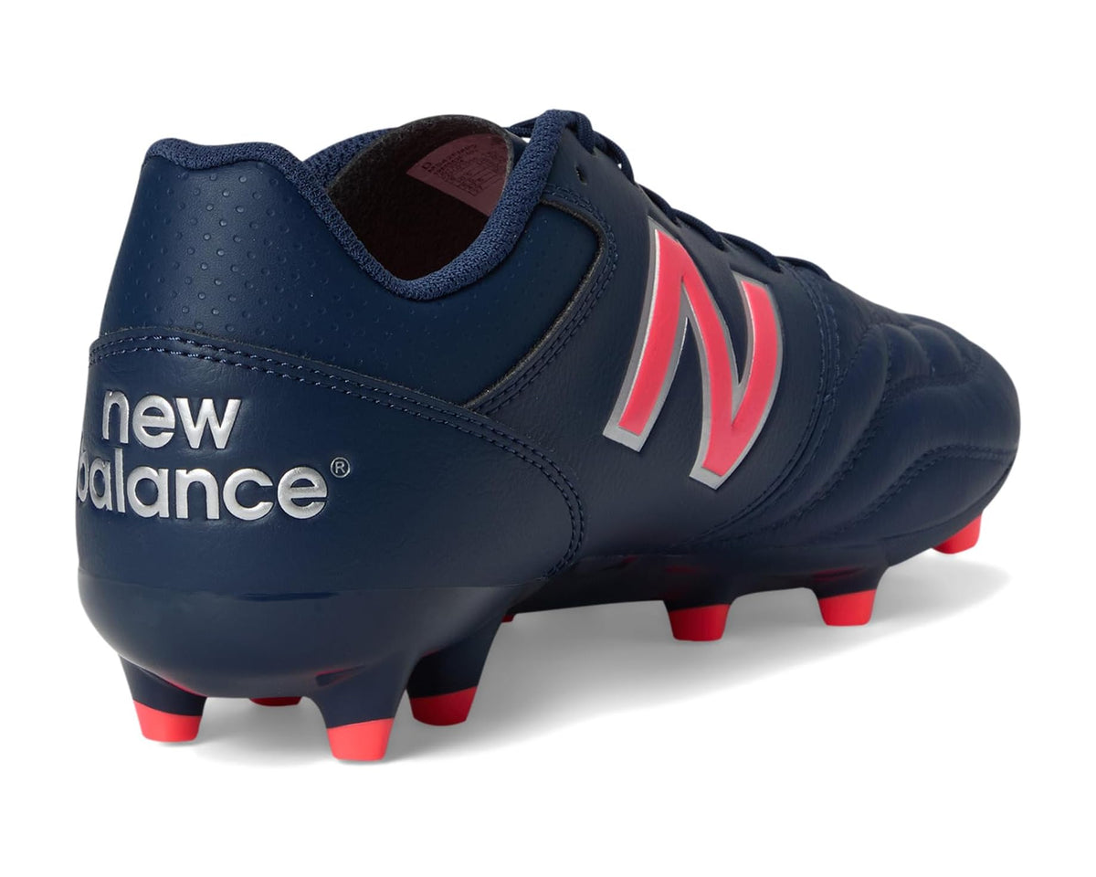 Men's New Balance 442 Team FG V2 Soccer Cleats NB Navy/Silver/Energy Red