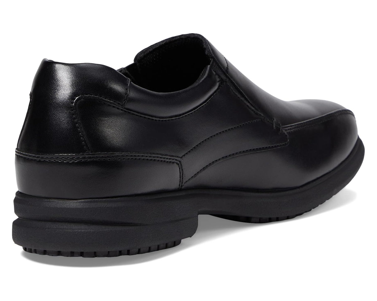 Men's Nunn Bush Sanford Slip Resistant Bicycle Toe Work Slip-On Black