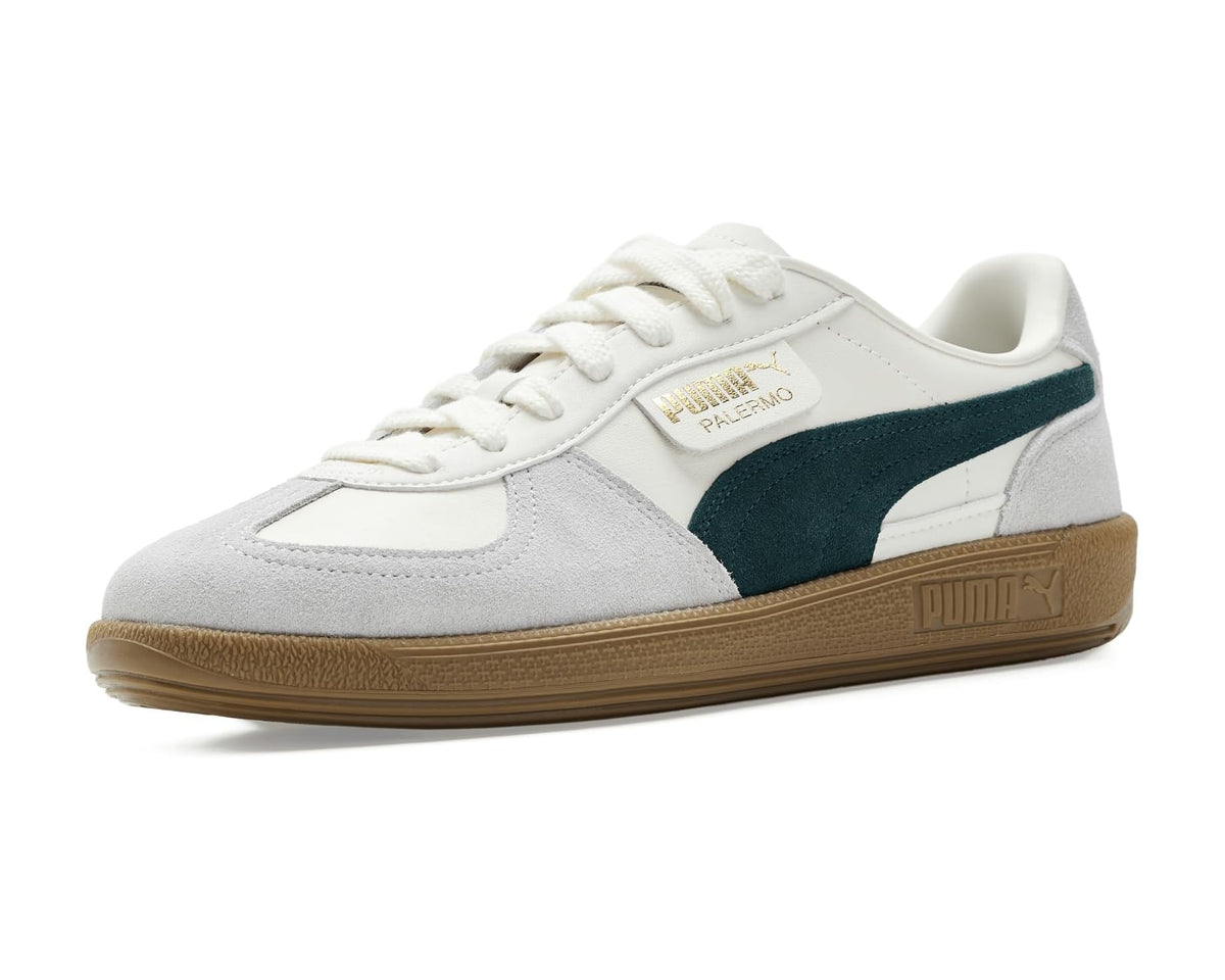 Men's PUMA Palermo Shoes Warm White/Green Terrain