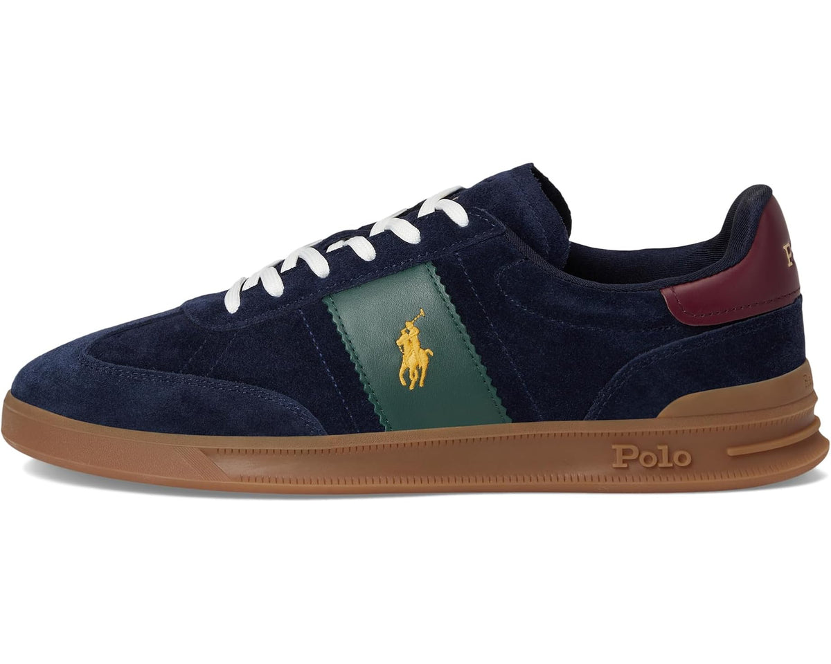Men's Polo Ralph Lauren Heritage Aera Suede Sneakers Navy/Wine/Forest 1