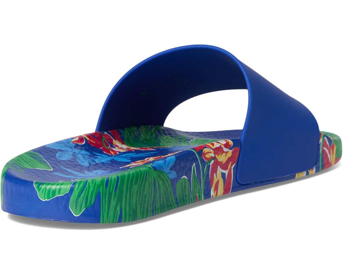 Men's Polo Ralph Lauren Floral-Print Slides Tropical Royal