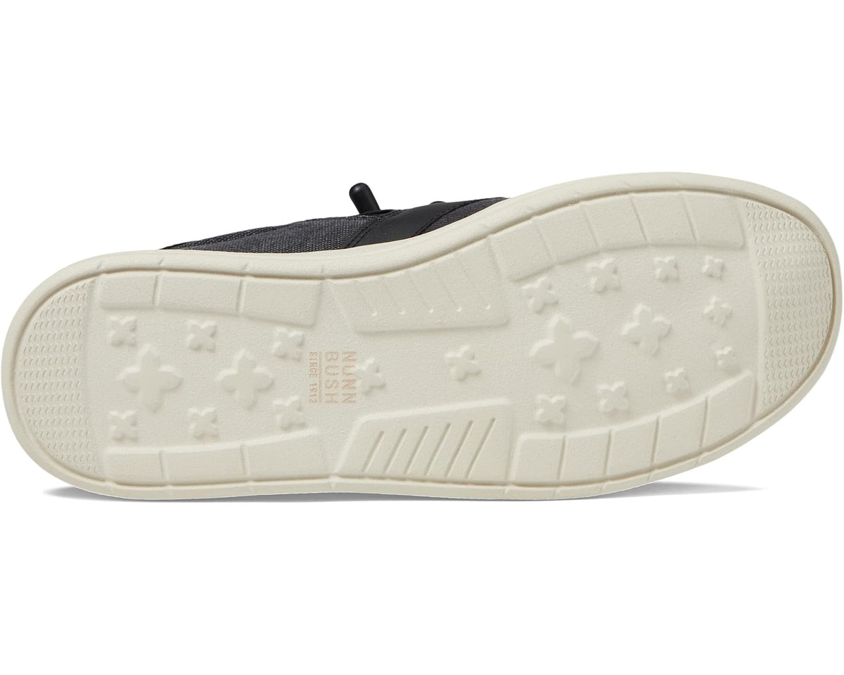 Men's Nunn Bush Brewski Moc Toe Slip-on with Elastic Bungee Black