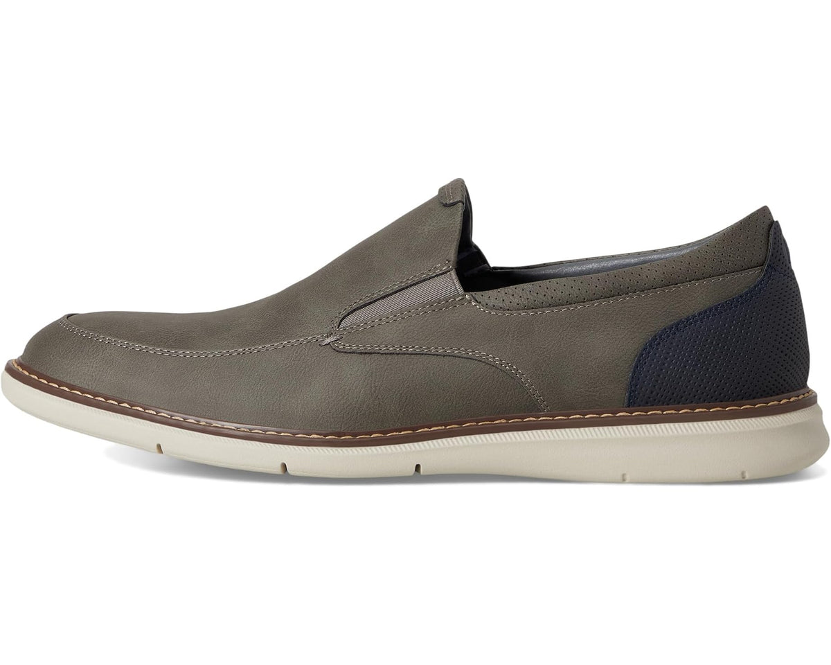 Men's Nunn Bush Chase Moccasin Toe Slip-On Lightweight Contemporary Loafer Gray